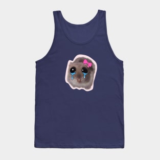 sad hamster with big eyes and a pink bow Tank Top